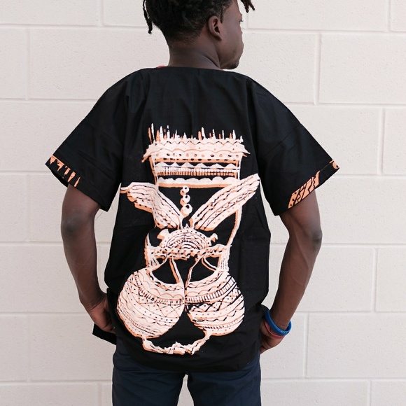 African print men danshiki  with batique work - Picture 4 of 6